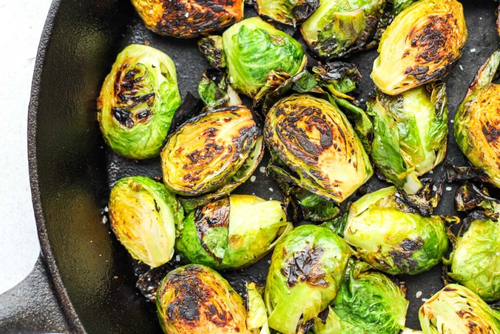 Cast Iron Pan Brussel Sprouts.