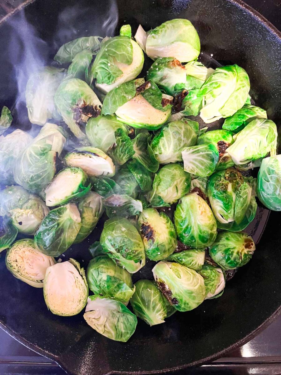 Cast Iron Skillet Brussel Sprouts with Lemon Eats by April