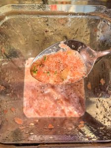 Easy Watermelon Summer Gazpacho on a spoon in a blender