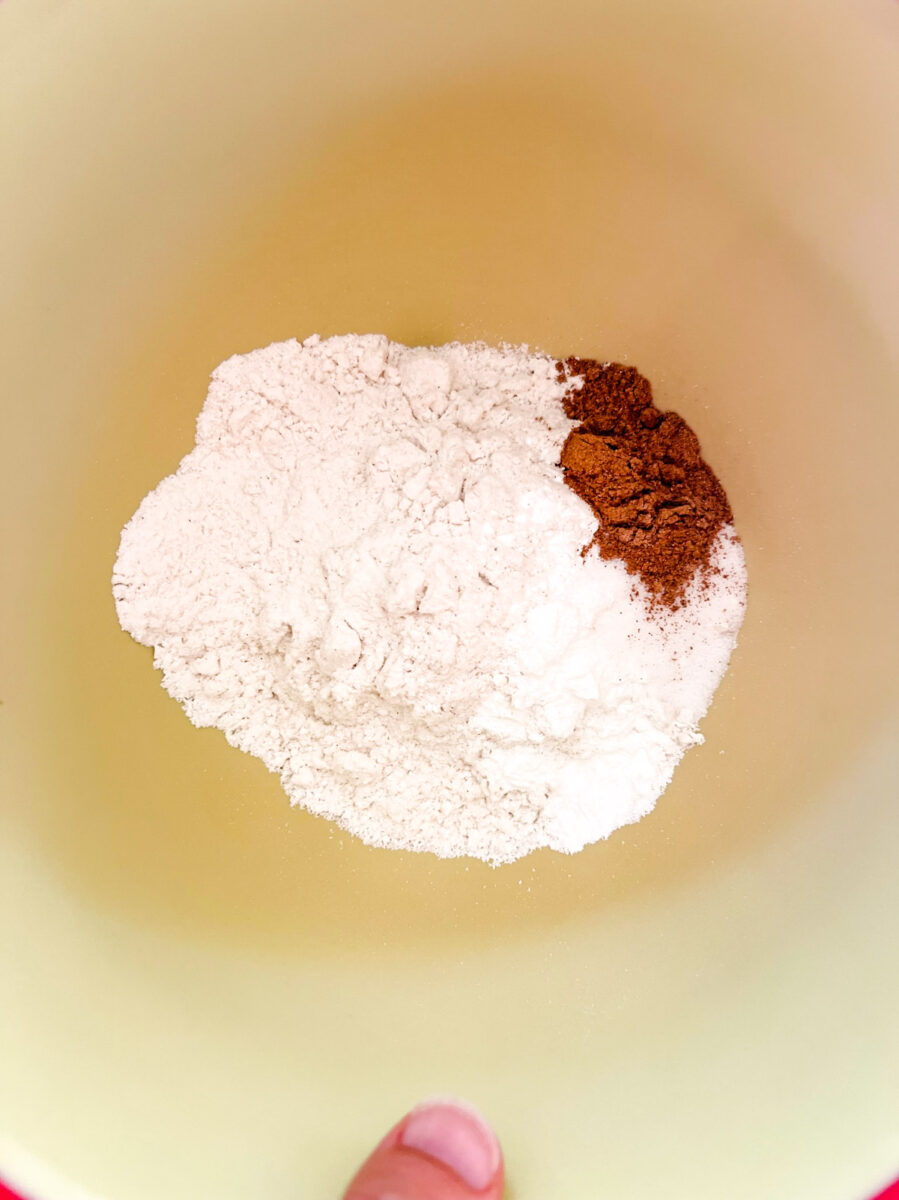 Dry ingredients for pumpkin cookies.