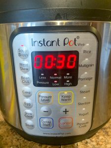 Instant Pot set to soup for 30 minutes