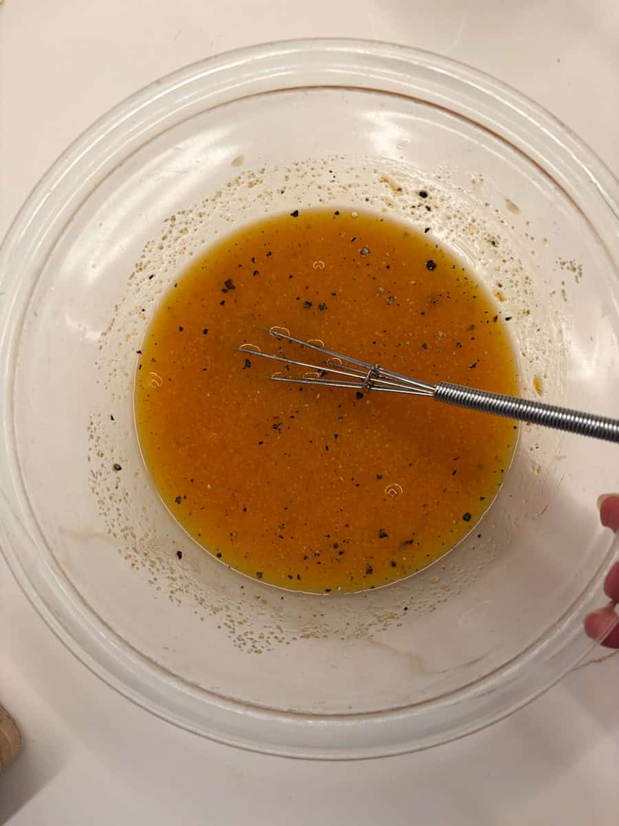 Peach sauce in a bowl.