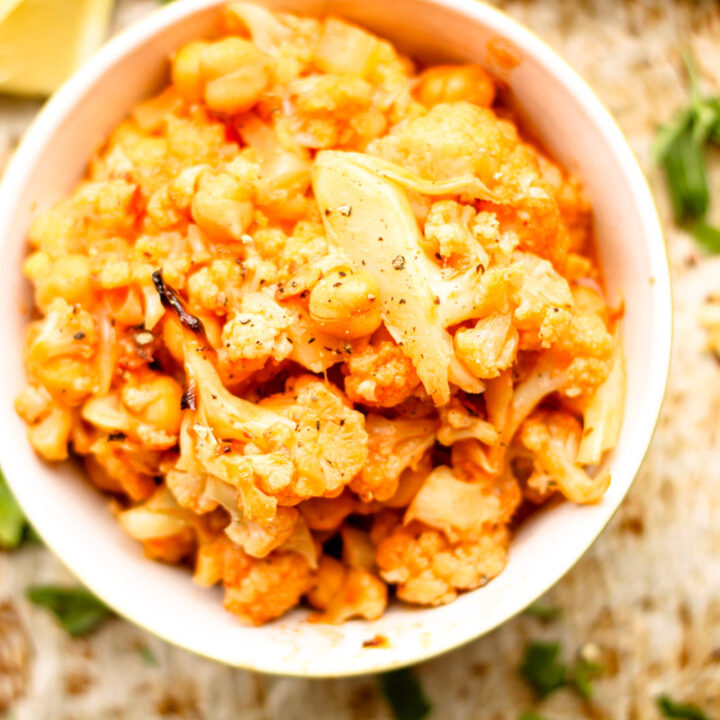 Roasted Cauliflower and Chickpea Curry Eats by April