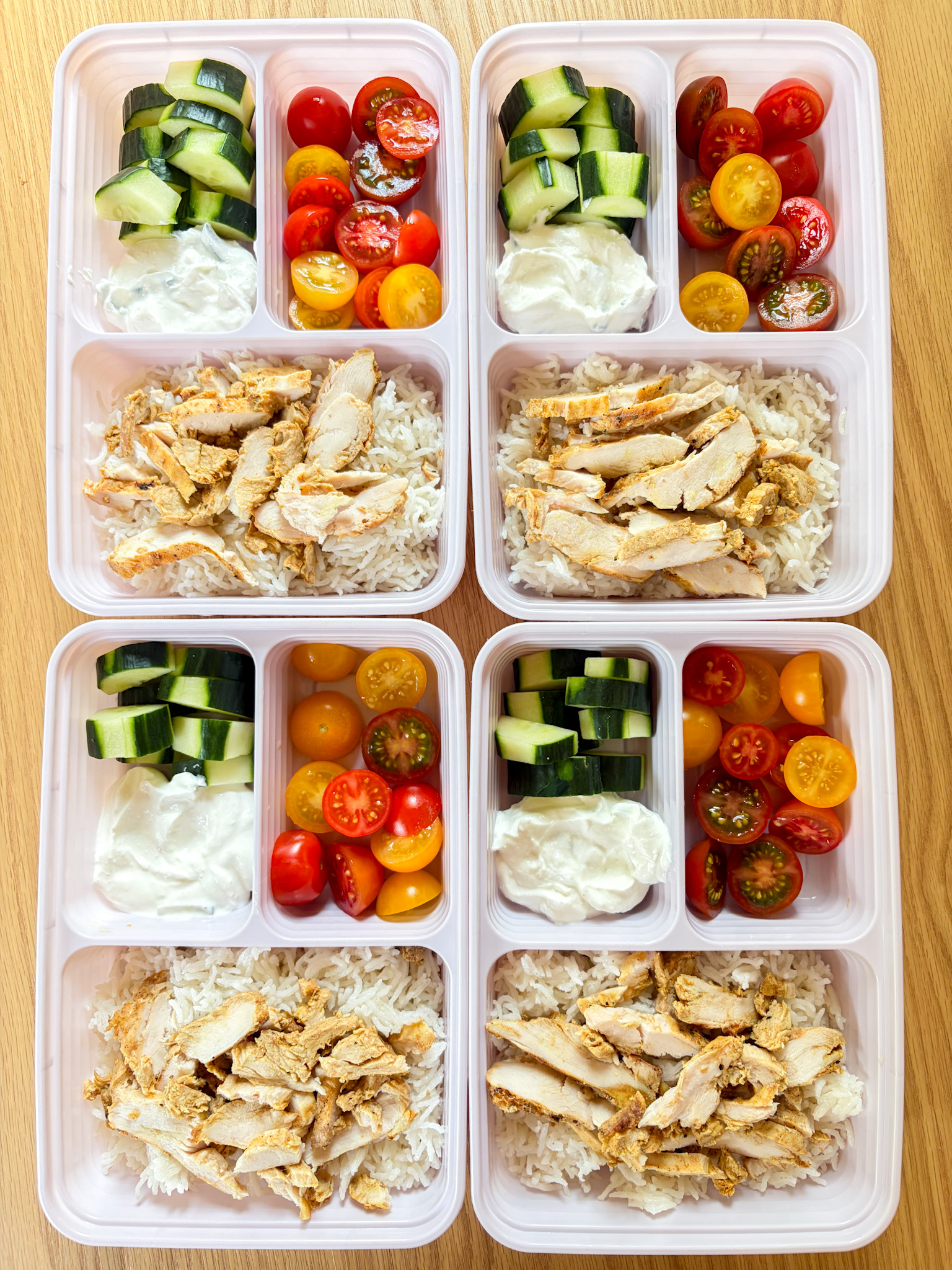 Shortcut Chicken Shawarma in Meal Prep containers.