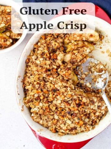 Apple crisp in a large dish.