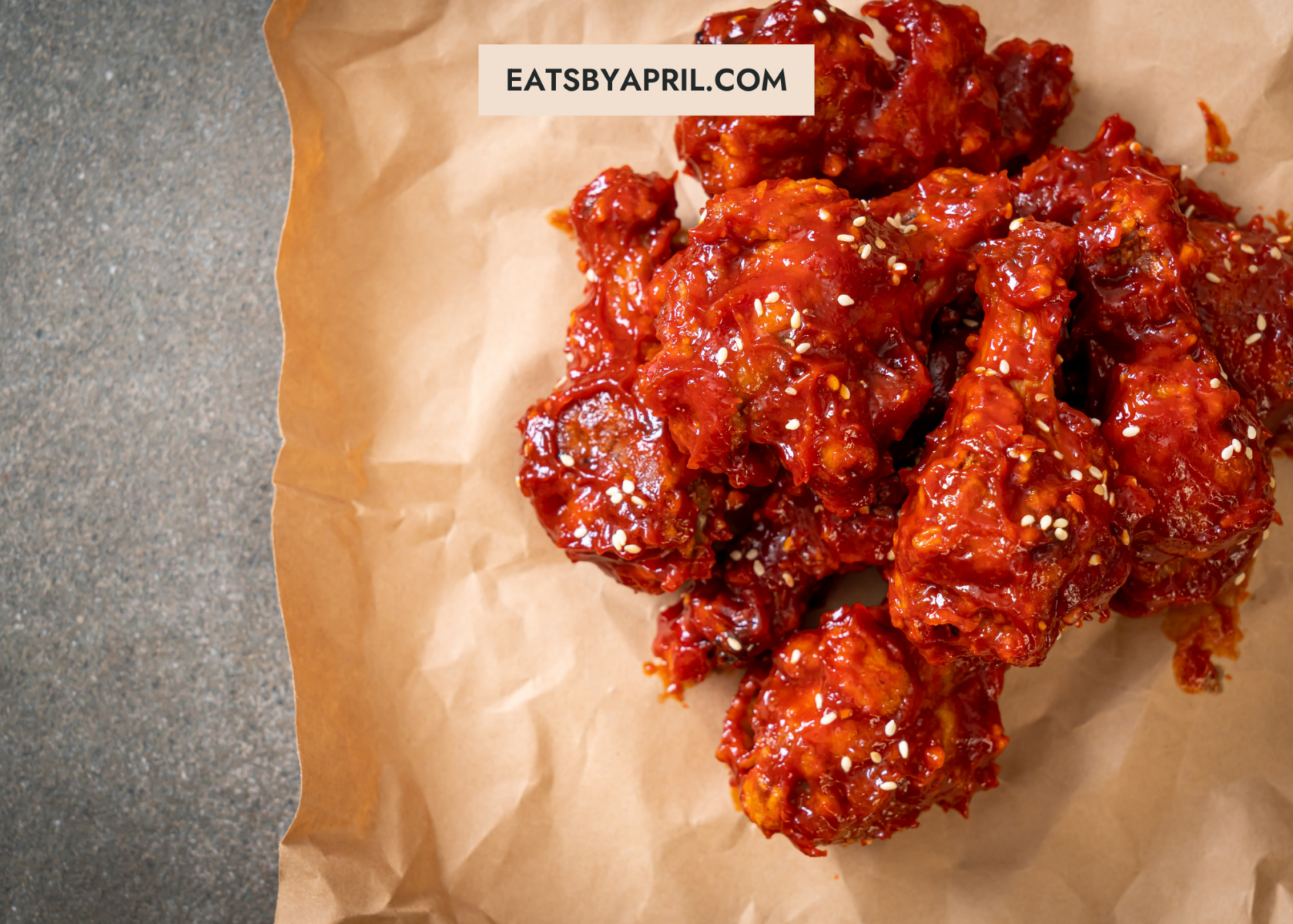 Hot wings on parchment paper.